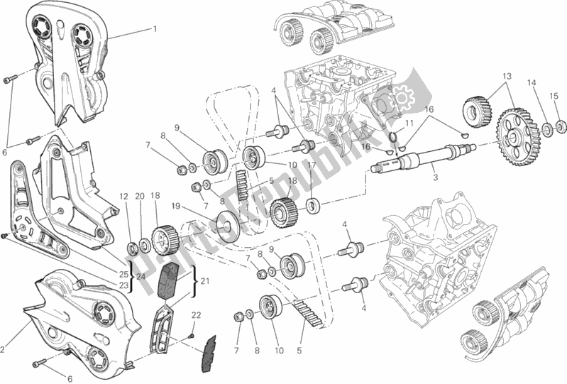 Todas as partes de Distribuzione do Ducati Diavel FL 1200 2015